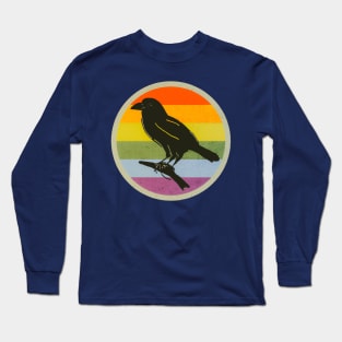 Crow Rainbow Faded Style Long Sleeve T-Shirt